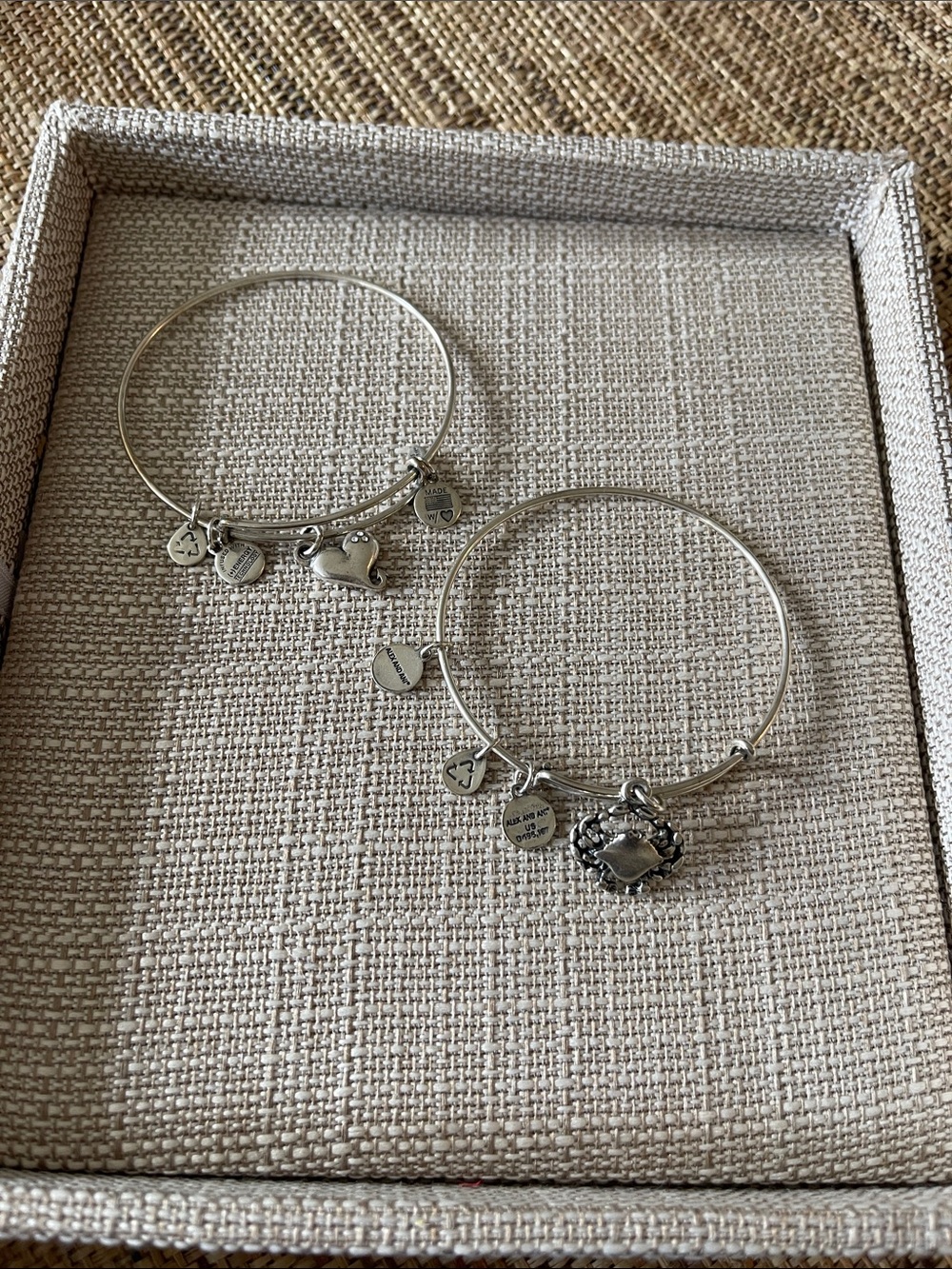 Alex and Ani Silver Charm Bangle Duo